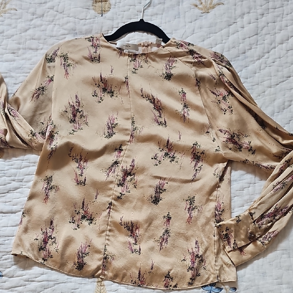Vince Cream Puff Sleeve Blouse Relaxed Fit